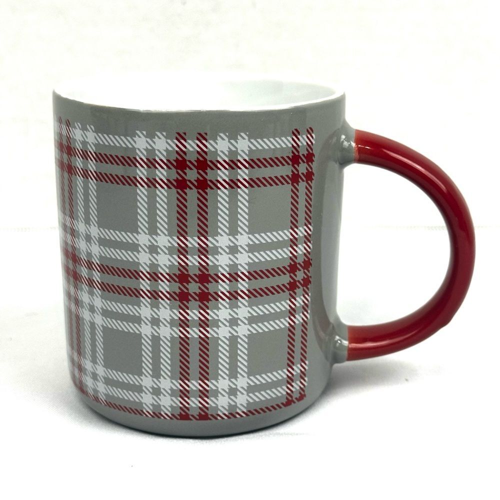 DesignPac Red, Gray, & White Plaid Coffee/Tea Mug